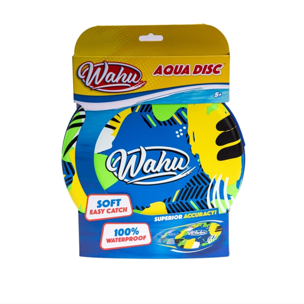 Wahu Aqua Disc Blue/Green/Yellow-Water Proof, Soft Easy Catch